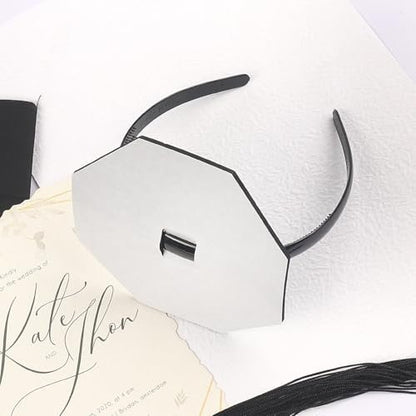 SARATA Graduation Cap Headband – Black, Secures Cap and Hair Style for Women Graduates