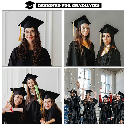 SARATA Graduation Cap Headband – Black, Secures Cap and Hair Style for Women Graduates