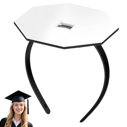 SARATA Graduation Cap Headband – Black, Secures Cap and Hair Style for Women Graduates