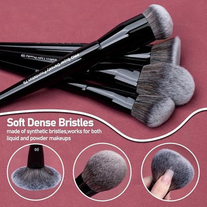 Bueart Design 32-Piece PRO Grade Makeup Brush Set with Super Large Holder – Premium Ultra-Soft Synthetic Foundation, Contour, Powder, Blush, Concealer, Eyeshadow Brushes – Classic Black Avelisse