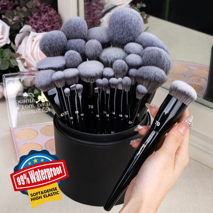 Bueart Design 32-Piece PRO Grade Makeup Brush Set with Super Large Holder – Premium Ultra-Soft Synthetic Foundation, Contour, Powder, Blush, Concealer, Eyeshadow Brushes – Classic Black Avelisse