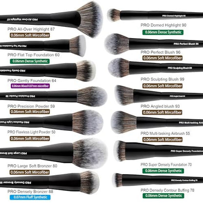 Bueart Design 32-Piece PRO Grade Makeup Brush Set with Super Large Holder – Premium Ultra-Soft Synthetic Foundation, Contour, Powder, Blush, Concealer, Eyeshadow Brushes – Classic Black Avelisse