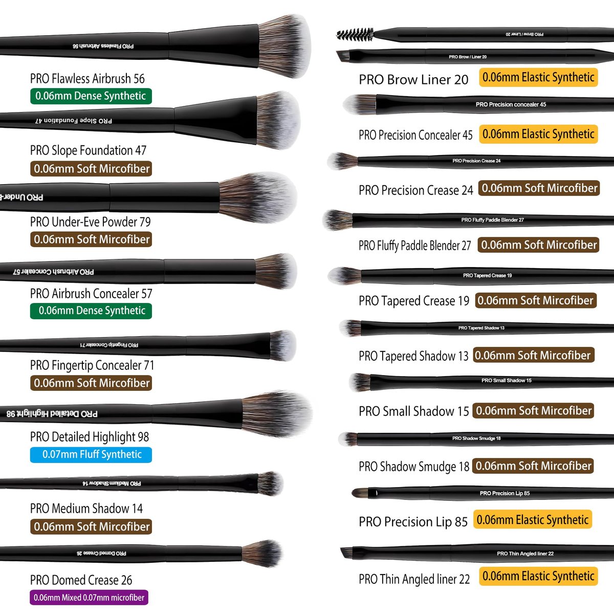 Bueart Design 32-Piece PRO Grade Makeup Brush Set with Super Large Holder – Premium Ultra-Soft Synthetic Foundation, Contour, Powder, Blush, Concealer, Eyeshadow Brushes – Classic Black Avelisse