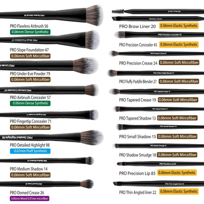 Bueart Design 32-Piece PRO Grade Makeup Brush Set with Super Large Holder – Premium Ultra-Soft Synthetic Foundation, Contour, Powder, Blush, Concealer, Eyeshadow Brushes – Classic Black Avelisse