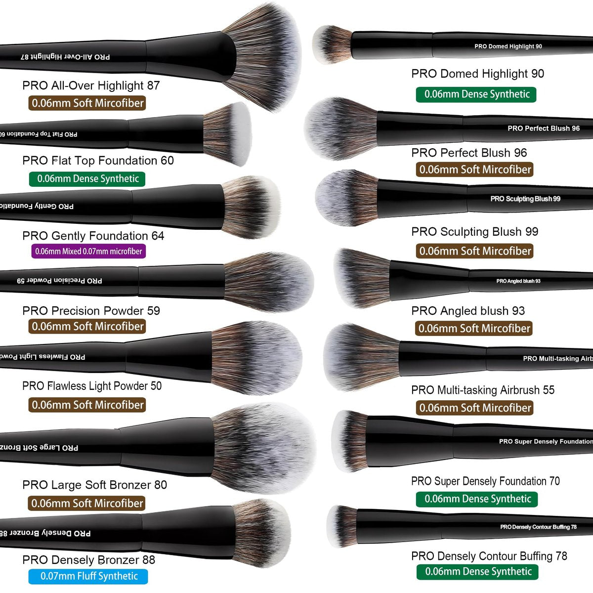 Bueart Design 32-Piece PRO Grade Makeup Brush Set with Super Large Holder – Premium Ultra-Soft Synthetic Foundation, Contour, Powder, Blush, Concealer, Eyeshadow Brushes – Classic Black Avelisse