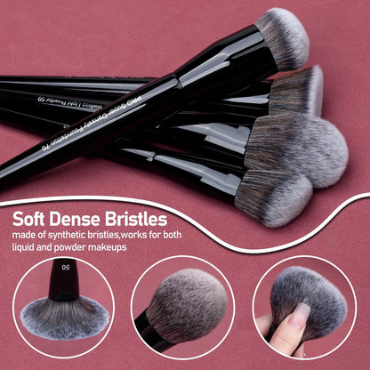 Bueart Design 19Pcs Professional Grade Labeled Makeup Brushes Set – Premium Vegan Synthetic Fiber, Cruelty-Free, Black Avelisse