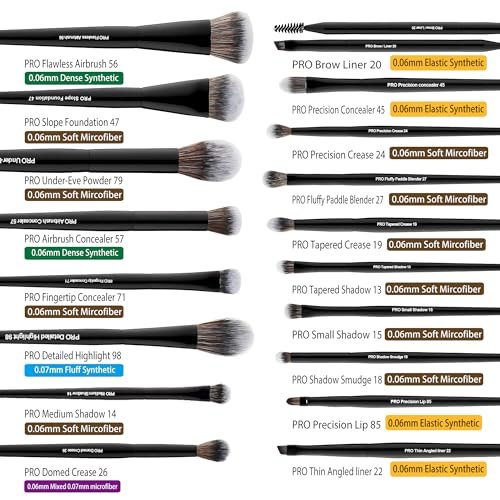 Bueart Design 32-Piece PRO Grade Makeup Brush Set with Super Large Holder – Premium Ultra-Soft Synthetic Foundation, Contour, Powder, Blush, Concealer, Eyeshadow Brushes – Classic Black Avelisse