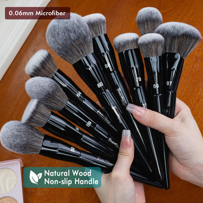 Bueart Design 32-Piece PRO Grade Makeup Brush Set with Super Large Holder – Premium Ultra-Soft Synthetic Foundation, Contour, Powder, Blush, Concealer, Eyeshadow Brushes – Classic Black Avelisse