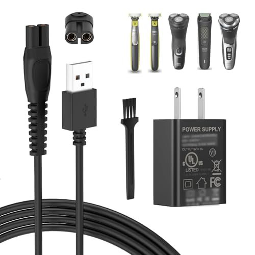 5V UL Charger for Philips Norelco OneBlade 360 2000 Series QP2724 X3001 X3052, Replacement Power Cord for QP2834 MG3919 MG7910 MG9525 QP6542 MG5910 3000 5000 7000 9000 i9000 Series Shaver Razor - görsel 2