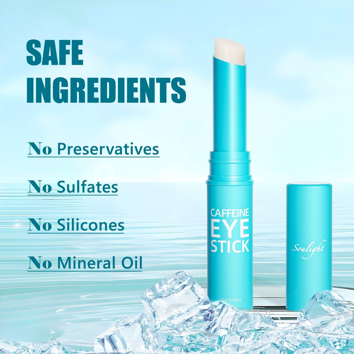 Soulight Caffeine Eye Stick – Anti-Aging Eye Balm for Wrinkles, Dark Circles, Puffiness & Bags Under Eyes - görsel 11