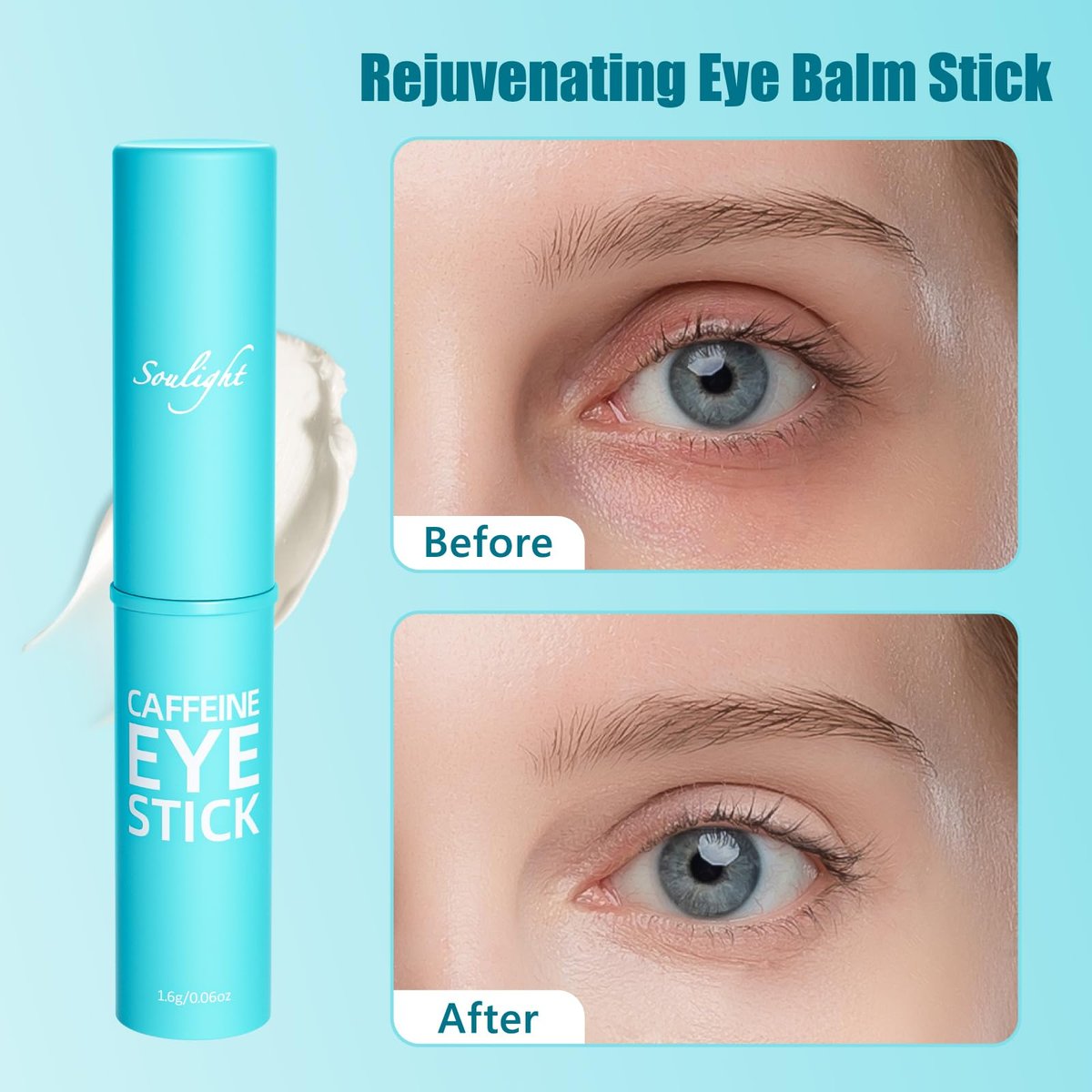 Soulight Caffeine Eye Stick – Anti-Aging Eye Balm for Wrinkles, Dark Circles, Puffiness & Bags Under Eyes - görsel 9