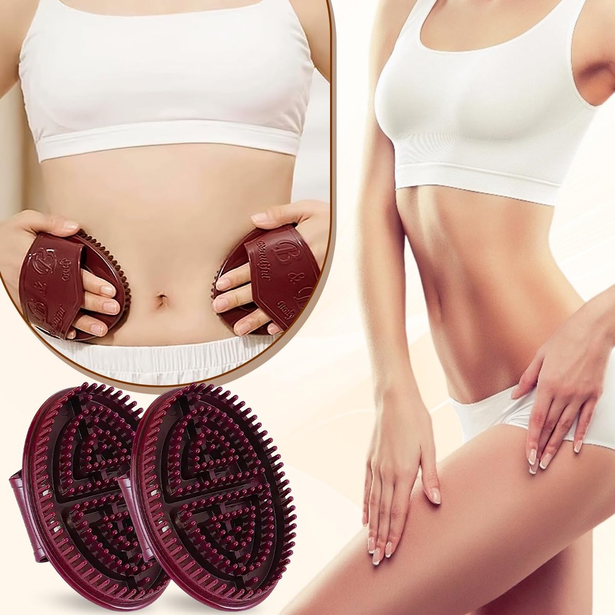 Meridian Brush Massage - 2-Piece Full Body SPA Massager for Relaxation, Acupressure & Scalp Massage Avelisse