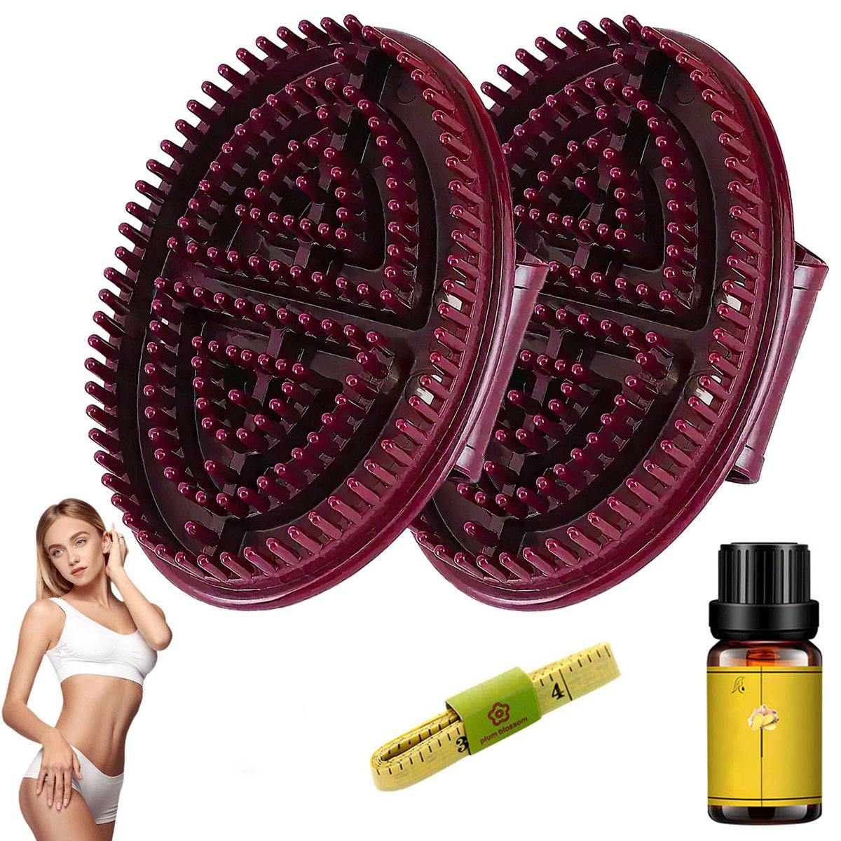 Meridian Brush Massage - 2-Piece Full Body SPA Massager for Relaxation, Acupressure & Scalp Massage Avelisse