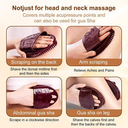 Meridian Brush Massage - 2-Piece Full Body SPA Massager for Relaxation, Acupressure & Scalp Massage Avelisse