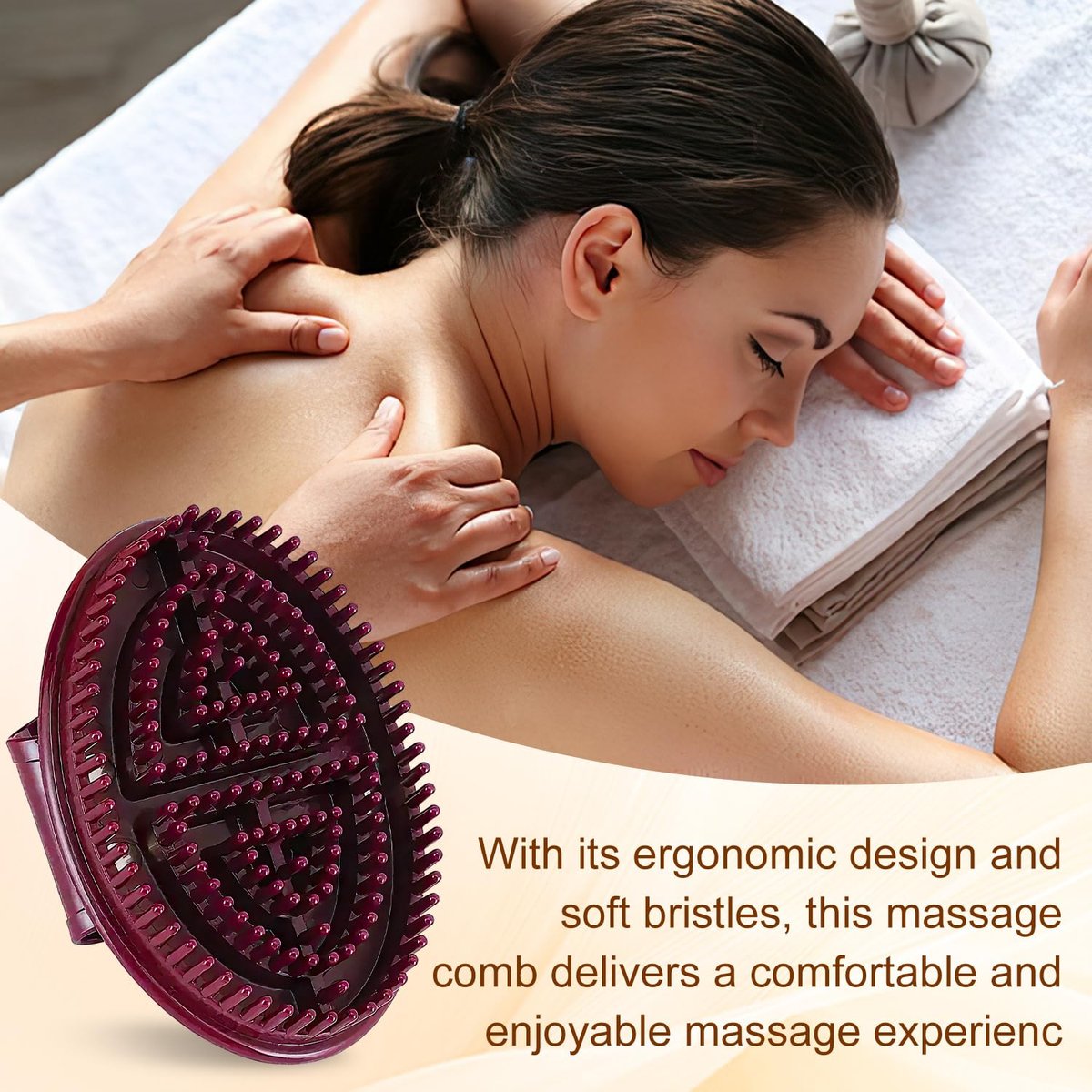 Meridian Brush Massage - 2-Piece Full Body SPA Massager for Relaxation, Acupressure & Scalp Massage Avelisse