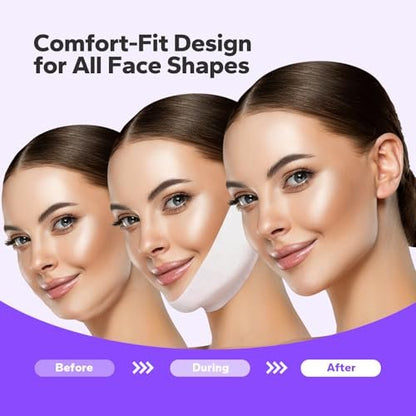 FairyFace V Line Lifting Mask (5 Pack) - Hydrogel Chin Patch with Collagen & Aloe for Jawline Support, Double Chin Reducer, Skin-Tightening Face Mask