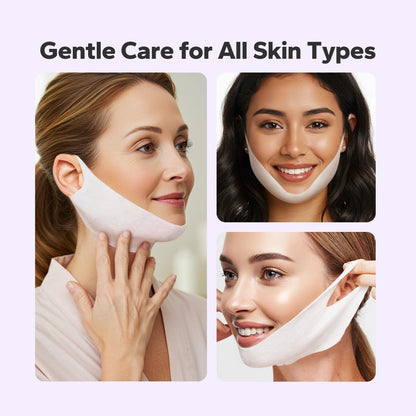 FairyFace V Line Lifting Mask (5 Pack) - Hydrogel Chin Patch with Collagen & Aloe for Jawline Support, Double Chin Reducer, Skin-Tightening Face Mask