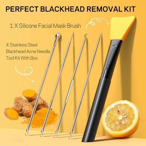 AMOADO Blackhead Remover Mask – Peel Off Face Mask with Vitamin C & Turmeric for Deep Cleansing, Pores & Oil Control, Includes Pimple Extractor and Brush, 4.23 Fl Oz - görsel 18