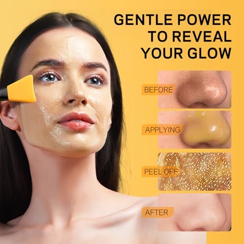 AMOADO Blackhead Remover Mask – Peel Off Face Mask with Vitamin C & Turmeric for Deep Cleansing, Pores & Oil Control, Includes Pimple Extractor and Brush, 4.23 Fl Oz - görsel 12