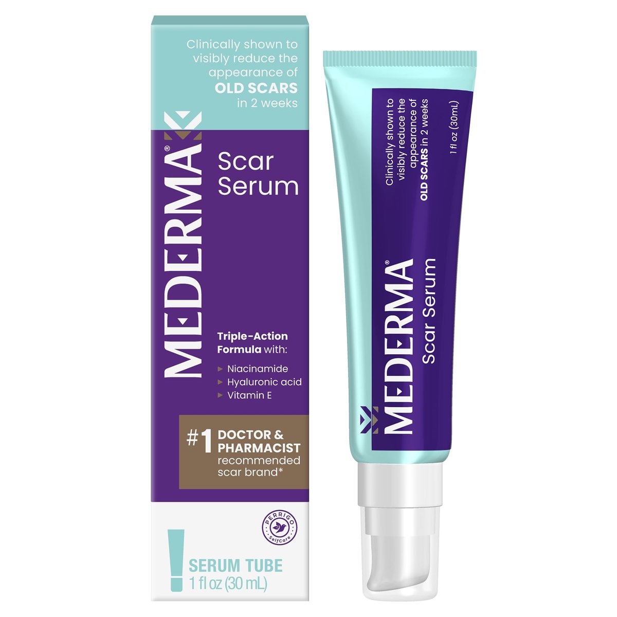 Mederma Scar Serum – Triple-Action Formula with Vitamin E, Hyaluronic Acid & Niacinamide – Clinically Shown to Reduce Old Scars, 1 Fl. Oz. - görsel 1