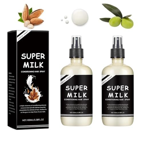OUKPANE Super Milk Conditioning Hair Primer 2-Pack - Moisturizing Detangler Spray for All Hair Types Avelisse