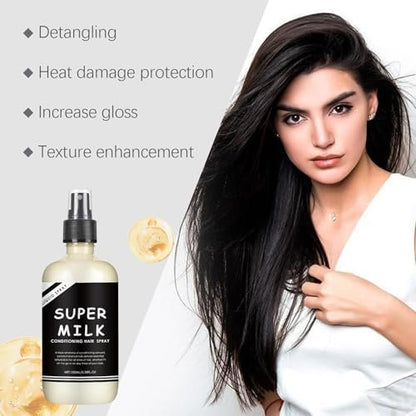 OUKPANE Super Milk Conditioning Hair Primer 2-Pack - Moisturizing Detangler Spray for All Hair Types Avelisse