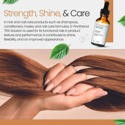 D-Panthenol Liquid 75% Provitamin B5 Solution (1 Oz / 30 mL) – Moisturizing Ingredient for Skin, Hair, and Cosmetic Formulations by Talsen Chemicals Avelisse