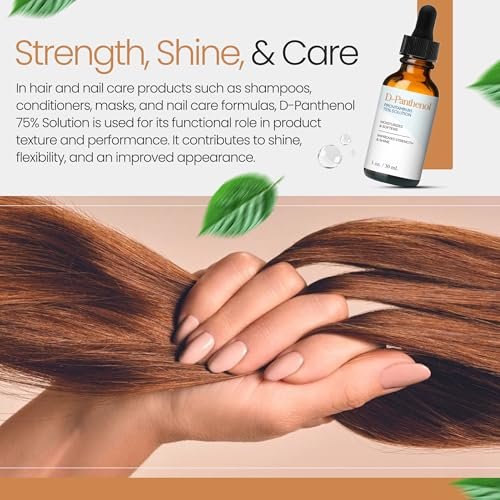 D-Panthenol Liquid 75% Provitamin B5 Solution (1 Oz / 30 mL) – Moisturizing Ingredient for Skin, Hair, and Cosmetic Formulations by Talsen Chemicals Avelisse