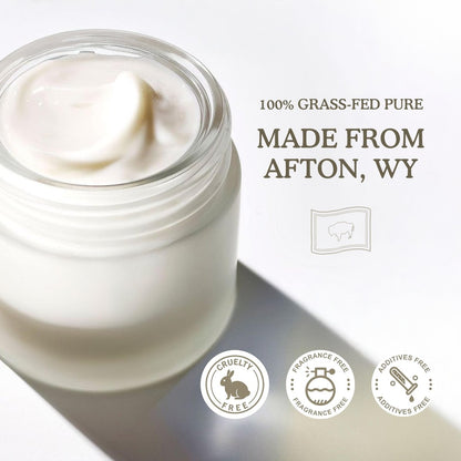 Mett Wellness Whipped Tallow Cream - 4oz Fragrance-Free Face & Body Moisturizer Rich in Essential Fatty Acids & Vitamins A, D, E, K with Collagen