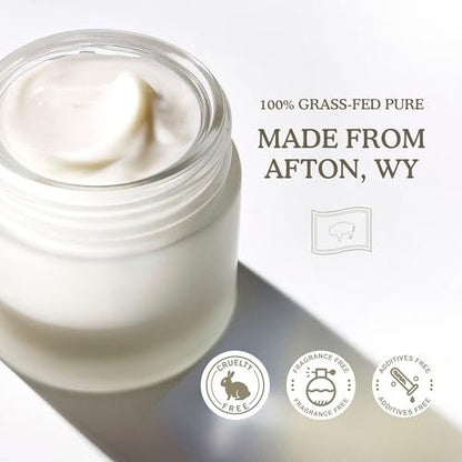 Mett Wellness Whipped Tallow Cream - 4oz Fragrance-Free Face & Body Moisturizer Rich in Essential Fatty Acids & Vitamins A, D, E, K with Collagen