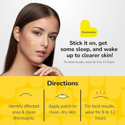 Simplosophy Star Pimple Patches with Mirror, Hydrocolloid Acne Patch for Zits and Blemishes, Face and Skin Stickers, 72 Count