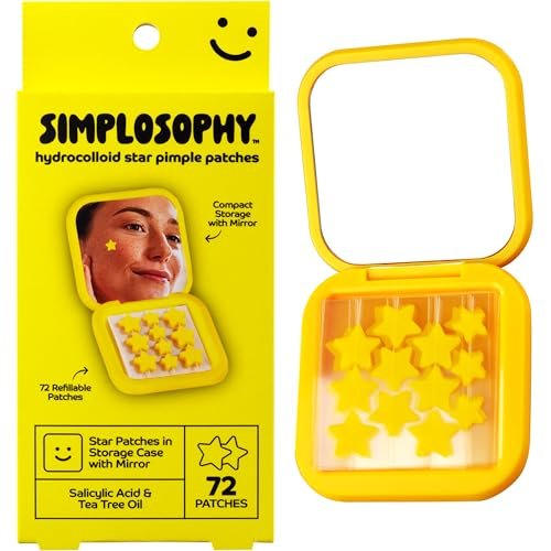 Simplosophy Star Pimple Patches with Mirror, Hydrocolloid Acne Patch for Zits and Blemishes, Face and Skin Stickers, 72 Count - görsel 2