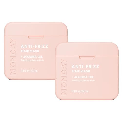 MONDAY HAIRCARE Anti-Frizz Hair Mask with Shea Butter, Jojoba, Coconut, & Almond Oil for Frizz-Prone Hair - 250 mL (Dual Pack) Avelisse