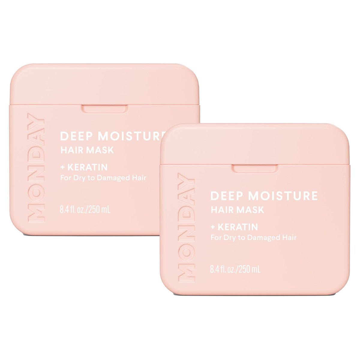 MONDAY HAIRCARE Deep Moisture Hair Mask with Keratin, Argan Oil, Shea Butter & Coconut Oil for Dry to Damaged Hair, 250 mL (Dual Pack) Avelisse