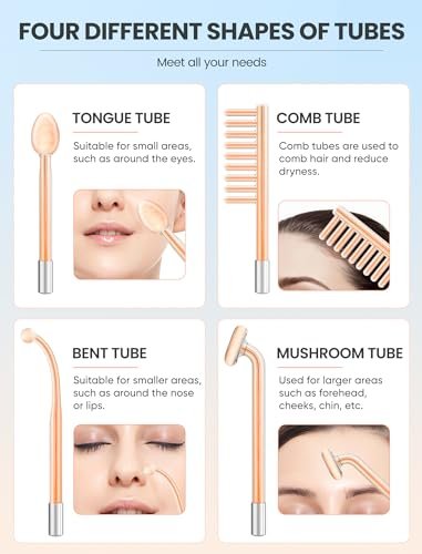 High Frequency Wand - Portable Facial Device with 4 Interchangeable Tubes for Anti-Aging & Skin Rejuvenation Avelisse