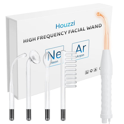 High Frequency Wand - Portable Facial Device with 4 Interchangeable Tubes for Anti-Aging & Skin Rejuvenation Avelisse
