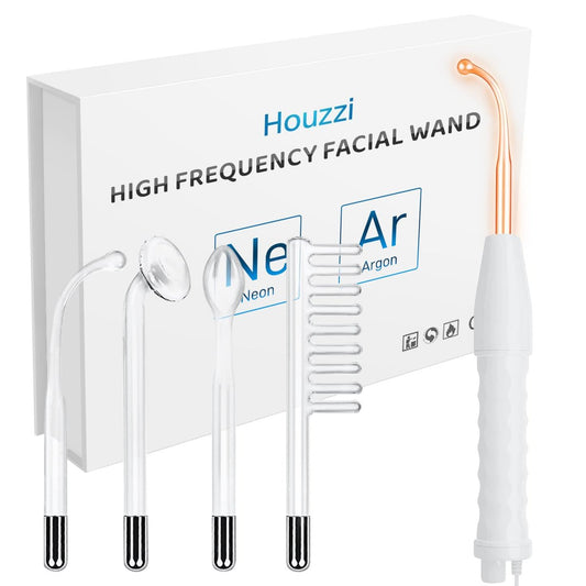 High Frequency Wand - Portable Facial Device with 4 Interchangeable Tubes for Anti-Aging & Skin Rejuvenation Avelisse