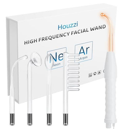 High Frequency Wand - Portable Facial Device with 4 Interchangeable Tubes for Anti-Aging & Skin Rejuvenation Avelisse