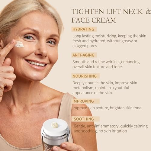 ULTIBELA Tighten and Lift Neck Cream – Deep Hydration Neck Firming Cream with Retinol, Collagen & Honey, Anti-Aging & Wrinkle Moisturizer for Face, Neck & Décolleté, 1.7 Fl Oz Avelisse