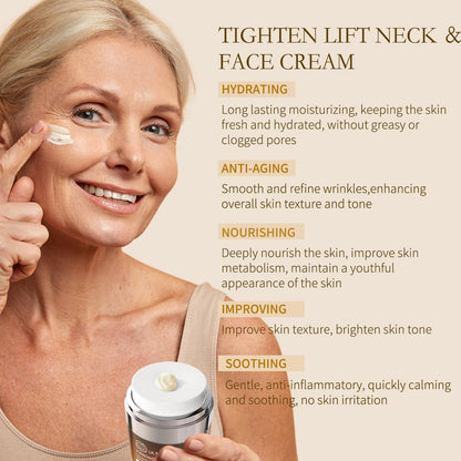 ULTIBELA Tighten and Lift Neck Cream – Deep Hydration Neck Firming Cream with Retinol, Collagen & Honey, Anti-Aging & Wrinkle Moisturizer for Face, Neck & Décolleté, 1.7 Fl Oz Avelisse