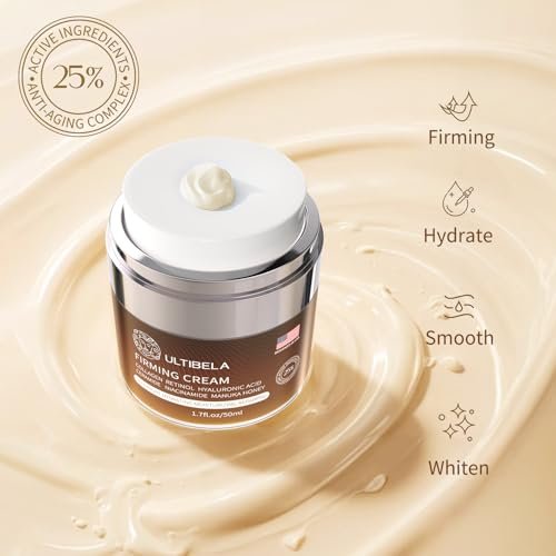 ULTIBELA Tighten and Lift Neck Cream – Deep Hydration Neck Firming Cream with Retinol, Collagen & Honey, Anti-Aging & Wrinkle Moisturizer for Face, Neck & Décolleté, 1.7 Fl Oz Avelisse