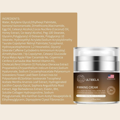 ULTIBELA Tighten and Lift Neck Cream – Deep Hydration Neck Firming Cream with Retinol, Collagen & Honey, Anti-Aging & Wrinkle Moisturizer for Face, Neck & Décolleté, 1.7 Fl Oz Avelisse