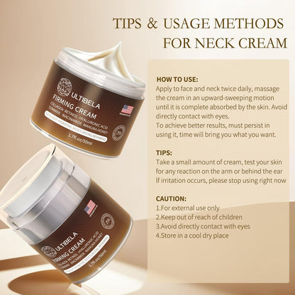 ULTIBELA Tighten and Lift Neck Cream – Deep Hydration Neck Firming Cream with Retinol, Collagen & Honey, Anti-Aging & Wrinkle Moisturizer for Face, Neck & Décolleté, 1.7 Fl Oz Avelisse