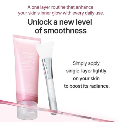 mixsoon Collagen Glass Skin Mask - Hydrating and Firming Collagen Wrapping Peel Off Mask, Low Molecular Face Mask, Radiant Smooth Finish for Glowing Skin, 80ml / 2.71 fl.oz. Korean Glass Skin Care Avelisse