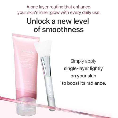 mixsoon Collagen Glass Skin Mask - Hydrating and Firming Collagen Wrapping Peel Off Mask, Low Molecular Face Mask, Radiant Smooth Finish for Glowing Skin, 80ml / 2.71 fl.oz. Korean Glass Skin Care Avelisse