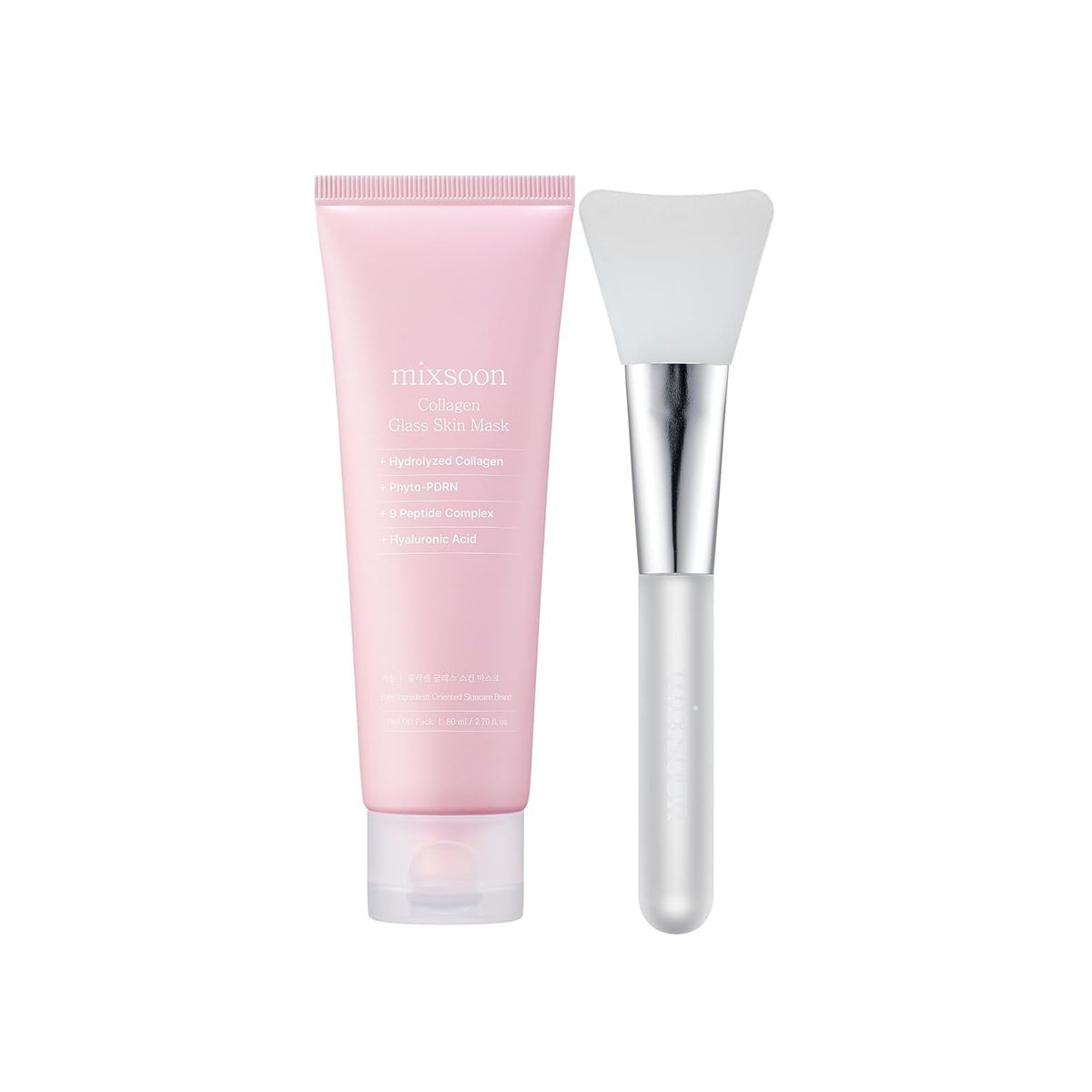 mixsoon Collagen Glass Skin Mask - Hydrating and Firming Collagen Wrapping Peel Off Mask, Low Molecular Face Mask, Radiant Smooth Finish for Glowing Skin, 80ml / 2.71 fl.oz. Korean Glass Skin Care Avelisse