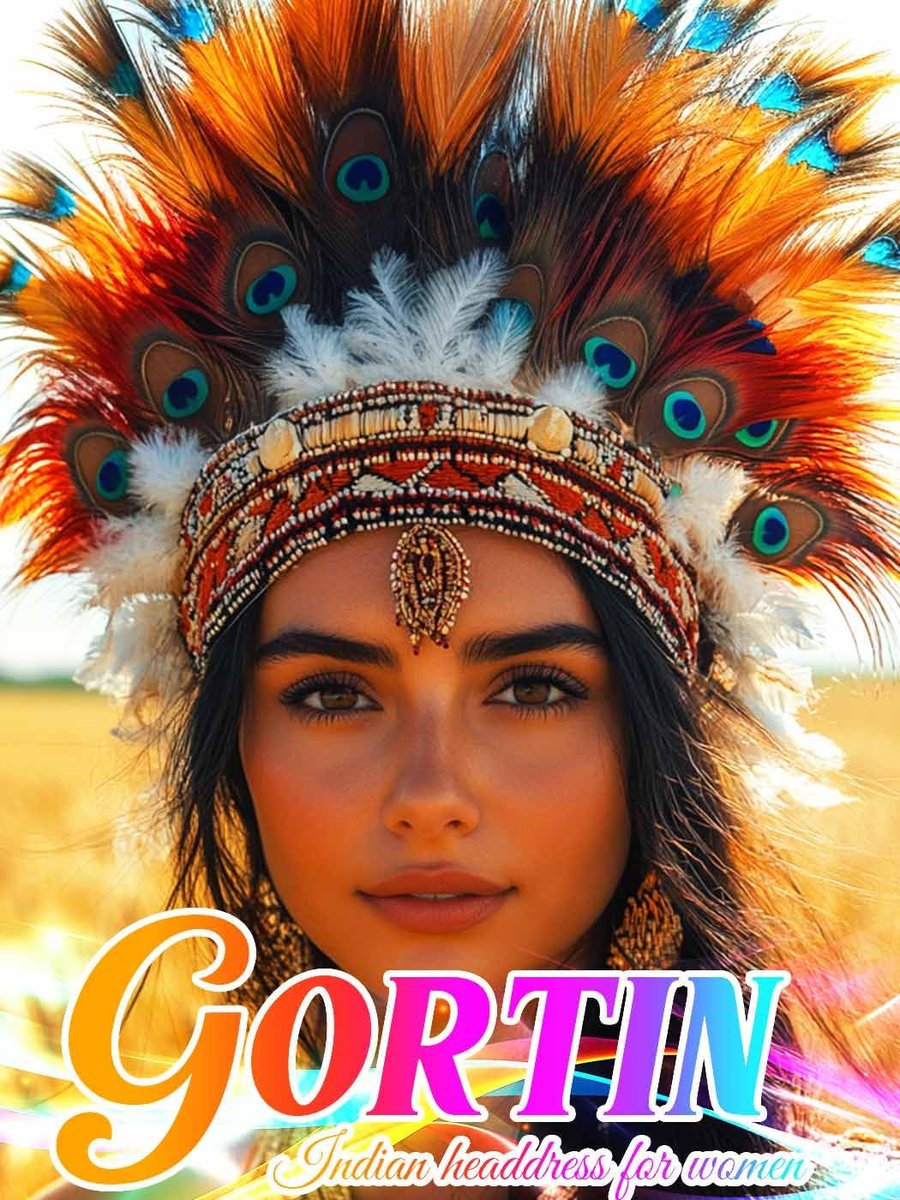 GORTIN White Feather Headband – Boho Indian Headdress Costume Hair Accessory for Women - görsel 7