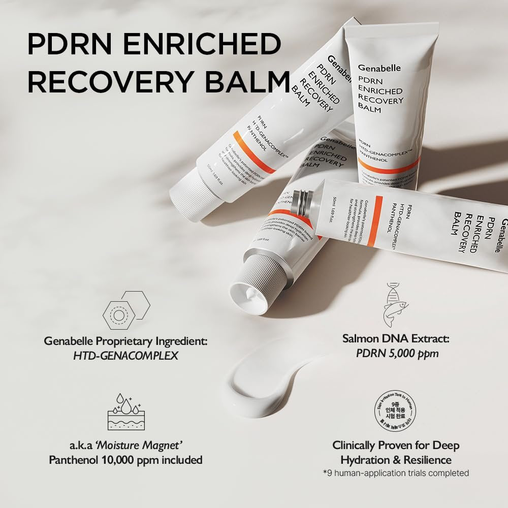 Genabelle PDRN Enriched Recovery Balm – 5,000 ppm PDRN & 10,000 ppm Panthenol Soothing Repair Cream for Sensitive Skin, Hydration & Barrier Strengthening, Glass Skin, Korean Skincare - 50ml (1.69 fl.oz) Avelisse
