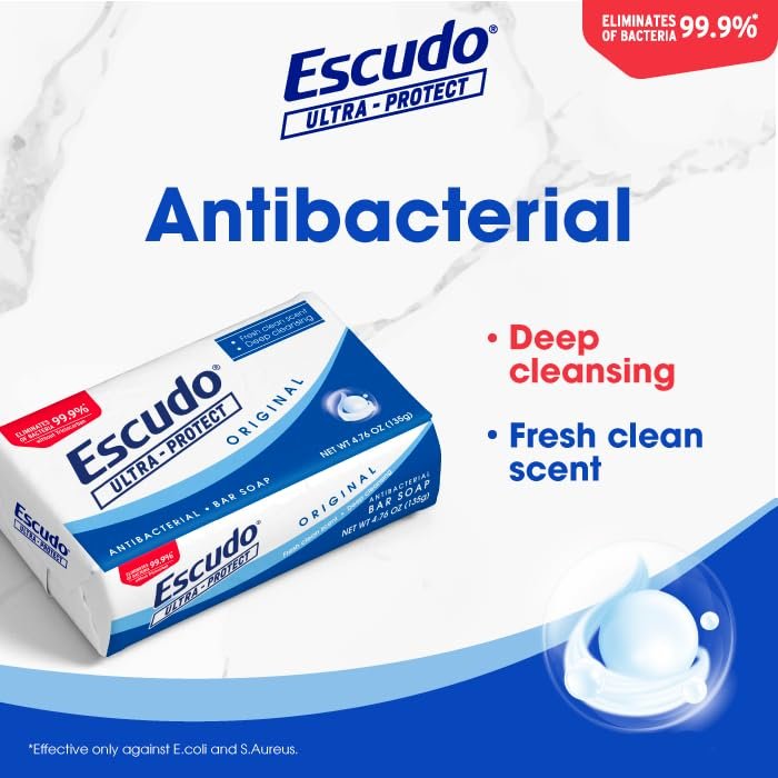 Escudo Ultra-Protect Original Antibacterial Bar Soap, 4.05 oz, 6 Pack, Fresh Clean Scent - görsel 3