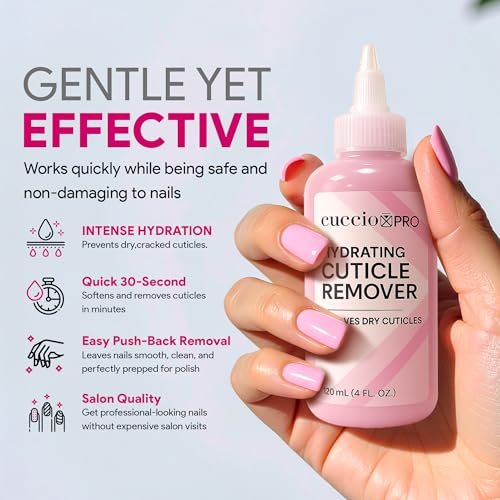 Cuccio Pro Hydrating Cuticle Remover 4 fl oz – Professional Fast-Acting Cuticle Softener & Remover for Dry, Rough Cuticles, Moisturizing Lanolin-Infused Formula for Healthy Nails - görsel 8